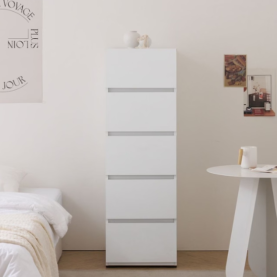 비에스디자인 라이트 5단 틈새 서랍장 400_이미지