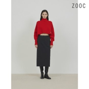 ZOOC 레드 하이넥 니트 망토 RD_Z244KSK036_이미지