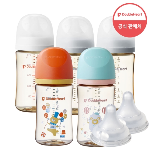 더블하트 3세대 240ml 트윈팩 젖병2개/노꼭지 +젖꼭지2개이미지입니다. 누르면 해당 게시물로 새창이동합니다.