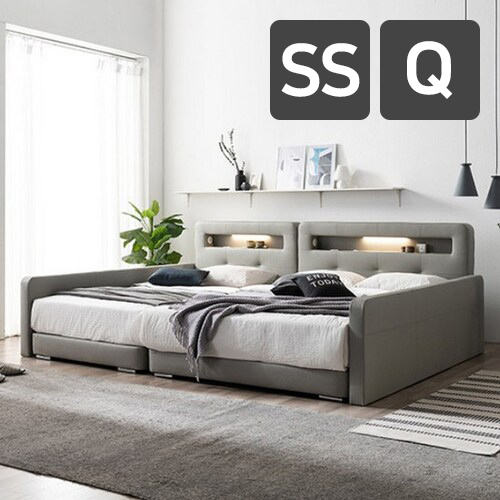 BIF보루네오 올인원 스마트 가죽 LED 패밀리침대 SS+Q (스마트독립)