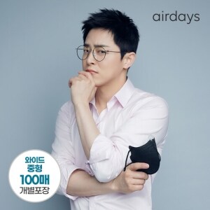 디더블유바이오 <b>에어</b><b>데이즈</b> 와이드 <b>KF94</b> 마스크 <b>중형</b> 블랙 100매