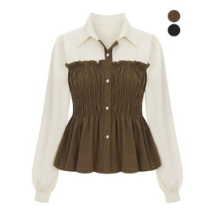 티뷰 셔링카라슬림훌블라우스_V5C-CBL024