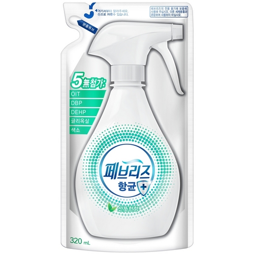 한국피앤지 페브리즈 항균 산뜻한 향 리필 320ml (2개)