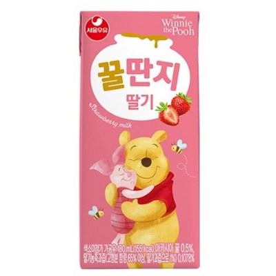 서울우유 딸기 꿀딴지 180ml (5개)