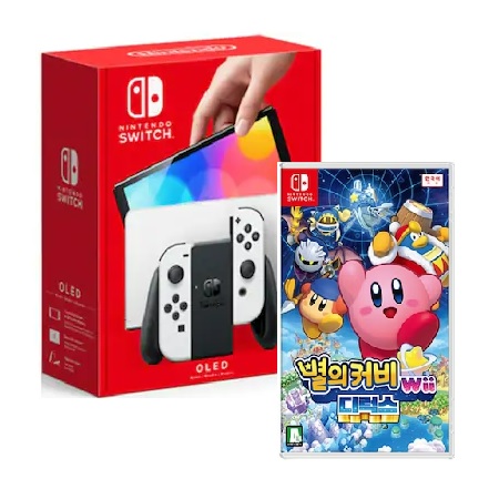 Nintendo 닌텐도 스위치 OLED 4인용 게임 패키지 (별의 커비 wii 디럭스)