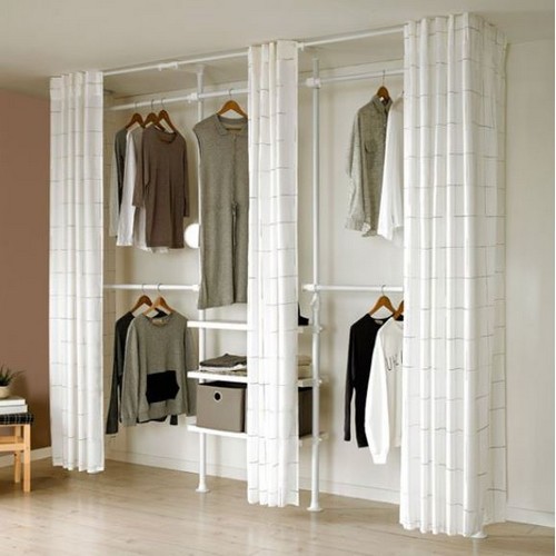 왕자행거 뉴드레스룸 4폴 밀폐 타공선반형 행거_이미지