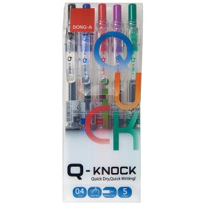 동아 Q노크 큐노크 중성펜 0.4mm 5색세트