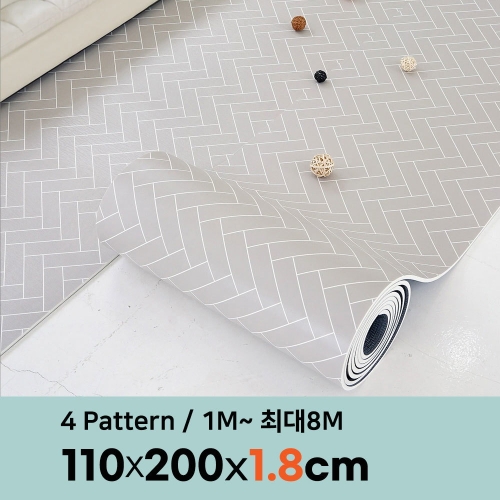 삼바텍 제로벨 18T 폭 110cm x 2m PVC 롤매트 층간소음방지_이미지