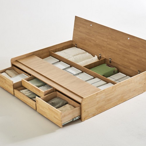 BIF보루네오 네이블Po 무헤드 4서랍 침대 Q (매트별도)_이미지