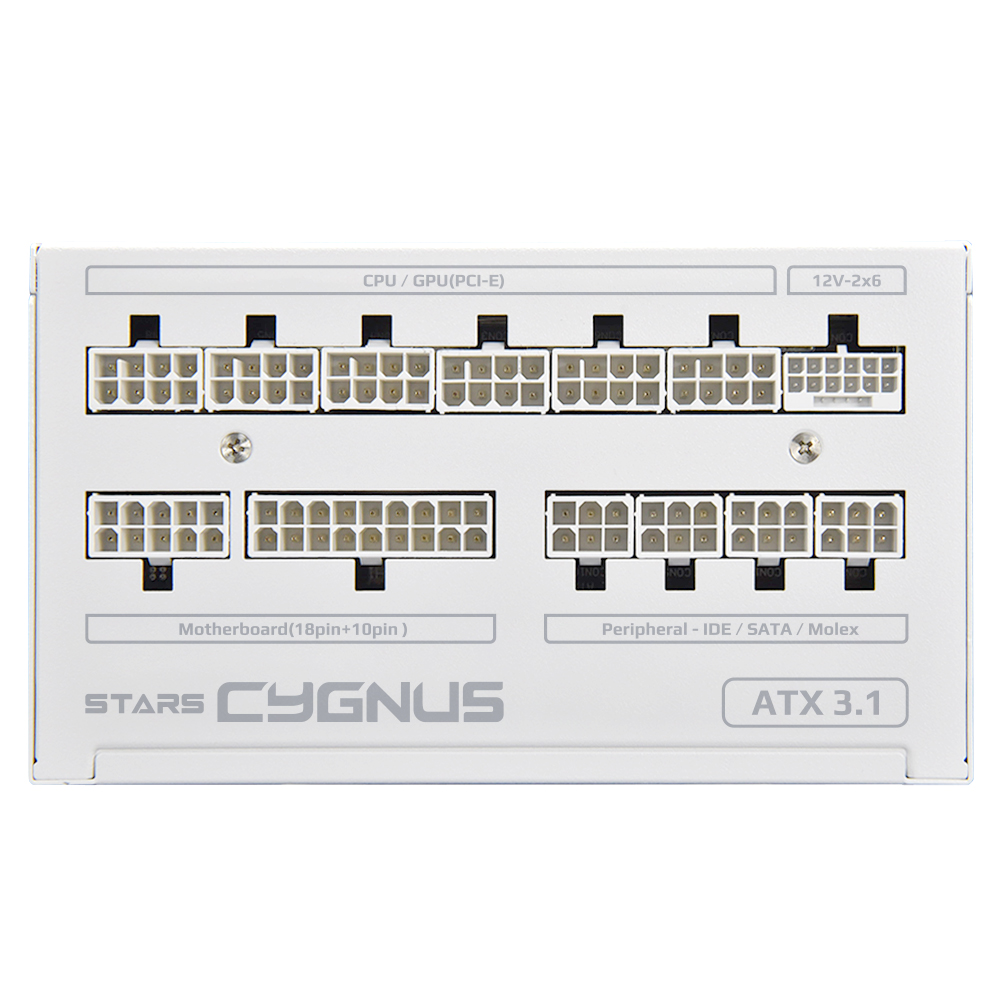 맥스엘리트 STARS CYGNUS 1200W 80PLUS골드 풀모듈러 ATX3.1 화이트_이미지