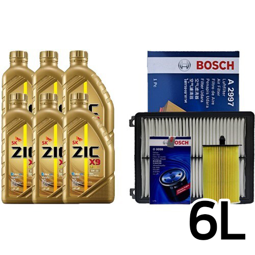 SK엔무브 지크 X9 LS 5W30 6L + 보쉬필터 기아 올뉴 K7 YG 3.0 LPI_이미지