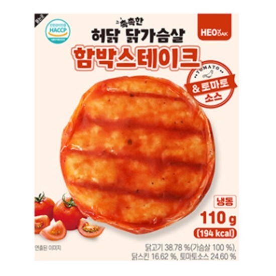 허닭 촉촉한 닭가슴살 함박스테이크 토마토소스 110g (20개)
