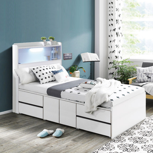 퍼스웰 샤인 2단 수납 A형 침대 S (매트별도)_이미지