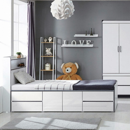 퍼스웰 샤인 2단 수납 A형 침대 S (매트별도)_이미지