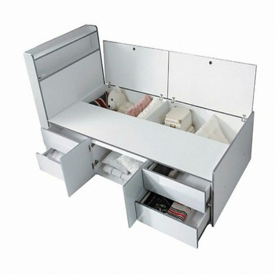 퍼스웰 샤인 2단 수납 A형 침대 S (매트별도)_이미지