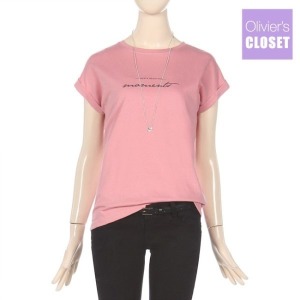 올리비에스클로젯 레터링 캡소매 티셔츠 O2106TS201B