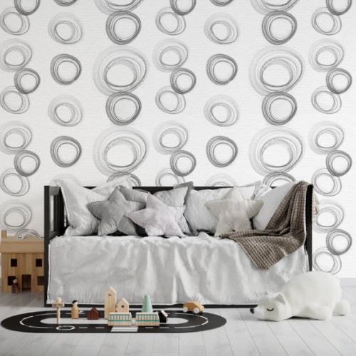 접착식 단열벽지 화이트써클