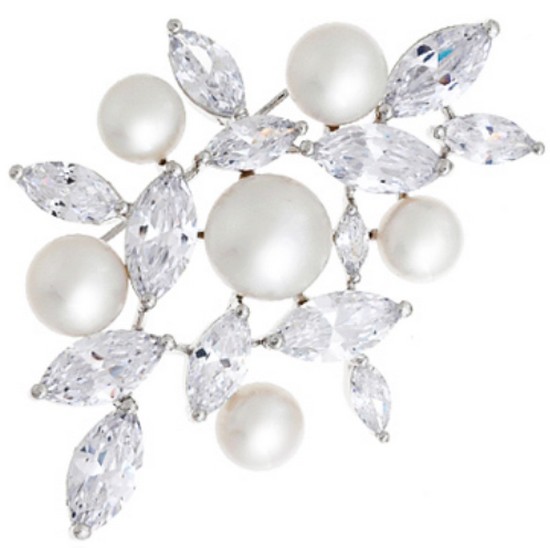 리드박스 리프 담수진주 브로치