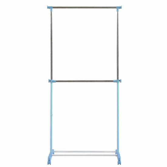 프라임행거 슬림이동식2단행거 (파스텔블루)_이미지