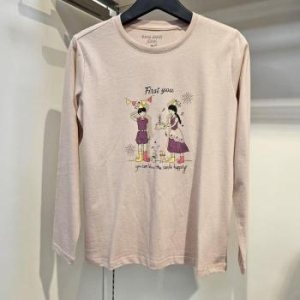 뱅뱅 HC09 여성 가을 두껍지 않은 면긴팔티 예쁜 그림이 프린팅된 러블리한 소녀 S10745154