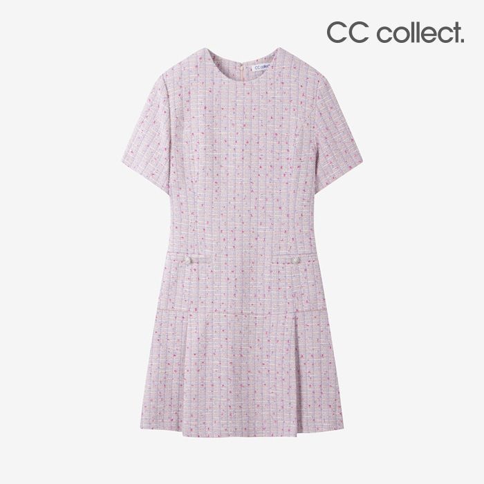 대현 씨씨콜렉트 하프 슬리브 트위드 미니 드레스 PK_E251MSE115