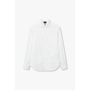 아르마니 엠포리오 아르마니 남성 로고 자카드 레귤러 핏 셔츠 오프 화이트 271087