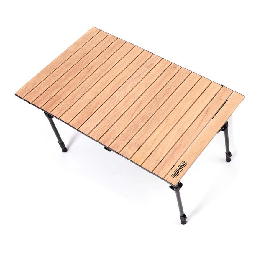 메이튼 레드와일드 높이조절 캠핑 롤 테이블 우드 (중형)_이미지