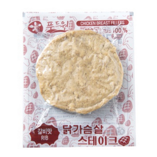 푸드원 닭가슴살 스테이크 갈비맛 100g이미지입니다. 누르면 해당 게시물로 새창이동합니다.