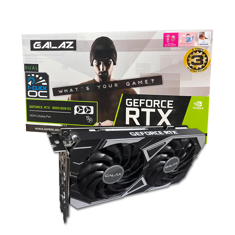 갤럭시 GALAZ 지포스 RTX 3050 EX D6 6GB DUAL HDMI_이미지