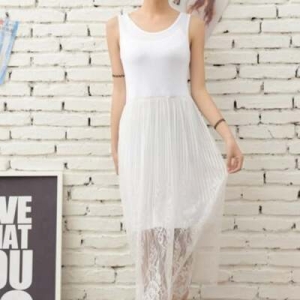 오너클랜 여성용 여름용 레이스 플라워 원피스 레이어드 드레스 WFLL8XF_260304 582943_WFLL8XF_260304