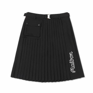 말본골프 유틸리티 플리츠 미디 스커트 M3322PSK19BLK_이미지