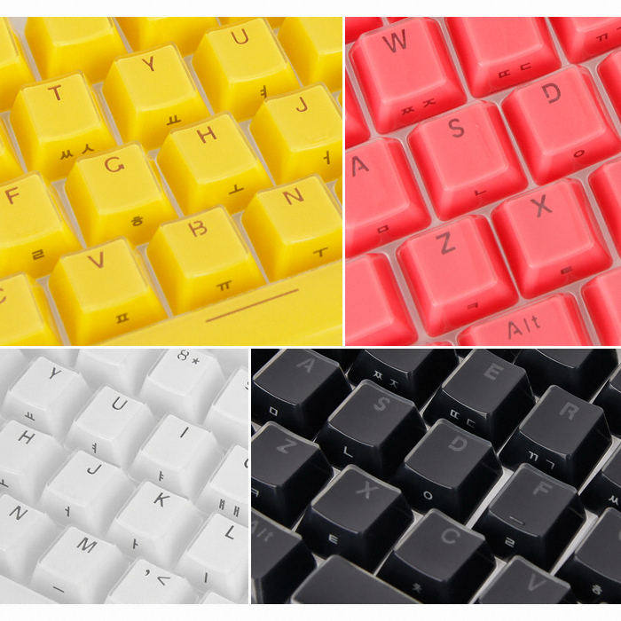 앱코 HACKER 크리스탈 이중 사출 키캡 104키 (핑크)_이미지