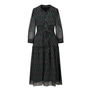 씨(SI) 기하학패턴 티어드 쉬폰 원피스 SIOAC2507_이미지
