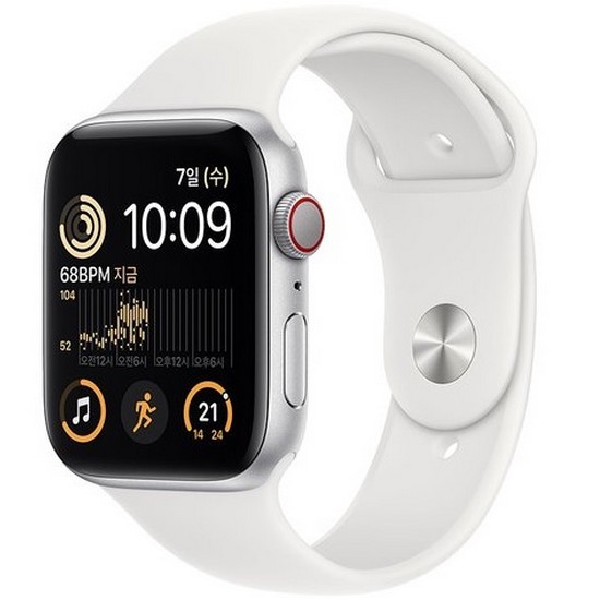 APPLE 워치 SE 2세대 44mm Cellular 실버 알루미늄, 가개통이미지입니다. 누르면 해당 게시물로 새창이동합니다.