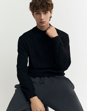 지오다노 <b>남성</b> 울 블렌드 하프 <b>터틀</b><b>넥</b> 니트 스웨터 056919/01056919