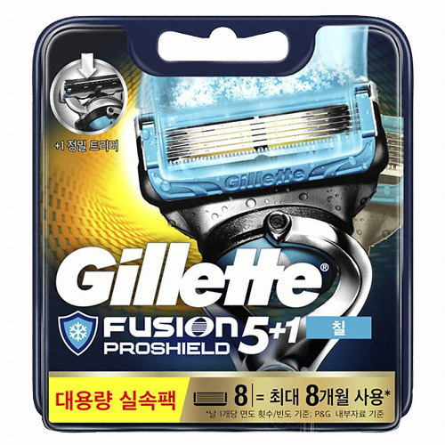 질레트 퓨전 프로쉴드 칠 면도날 (8개)