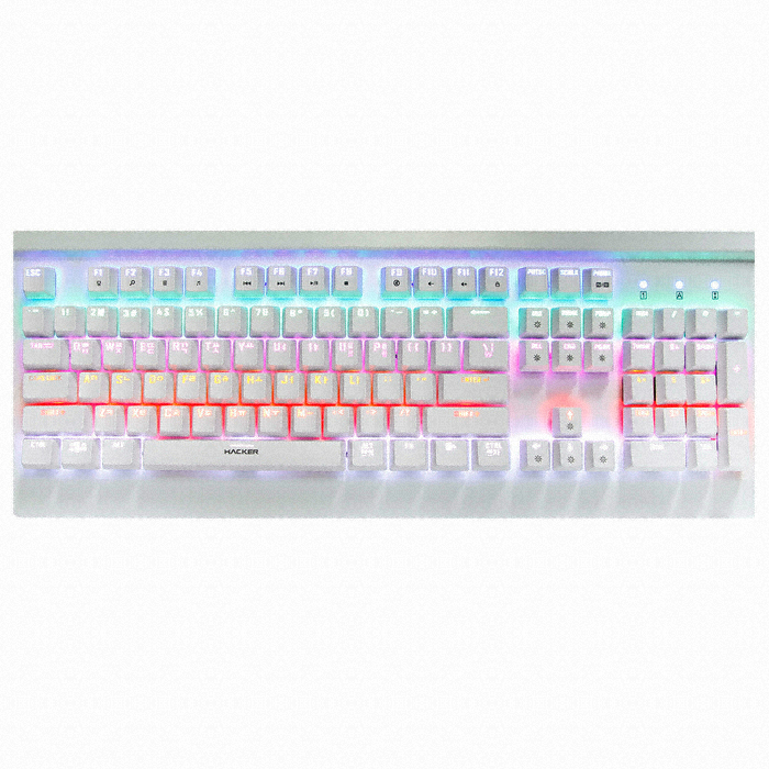 앱코 HACKER K600 하데스 레인보우 액션 LED 더블 키캡 (화이트, 청축)_이미지