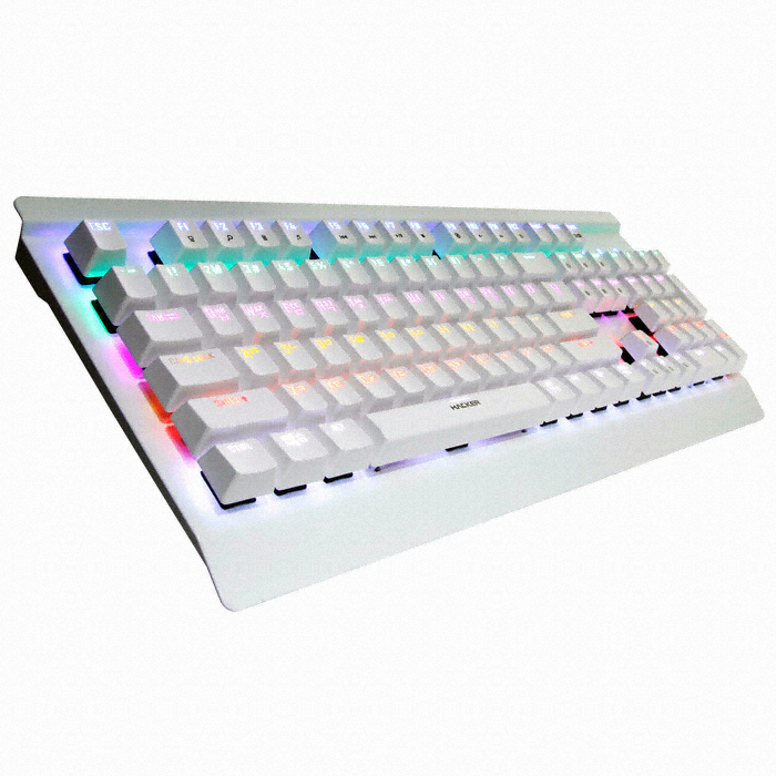 앱코 HACKER K600 하데스 레인보우 액션 LED 더블 키캡 (화이트, 청축)_이미지