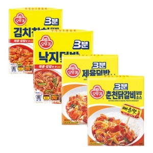 이마트 트레이더스 오뚜기 3분 김치참치덮밥소스+낙지덮밥소스+제육덮밥소스+춘천닭갈비덮밥소스 각4입씩 총16입_이미지