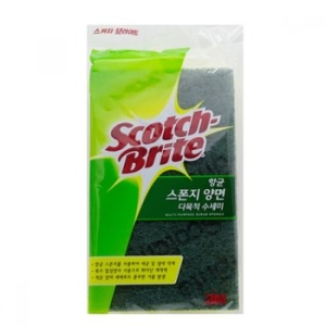 3M 스카치브라이트 항균 스펀지 양면 다목적 수세미 (대) (4개)_이미지