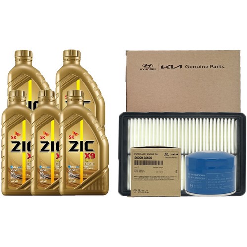 SK엔무브 지크 X9 LS 5W30 5L + 순정필터 현대 LF소나타 2.0 가솔린 터보
