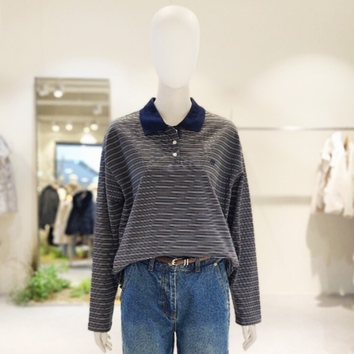 온앤온 카라넥 스트라이프 티셔츠 NJW6SE111