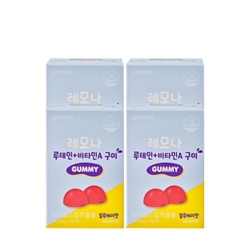 경남제약 레모나 루테인 + 비타민A 구미 블루베리맛 60구미 (4개)_이미지