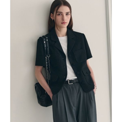 드로우핏 우먼 DRAWFIT WOMEN 반팔 트위드 테일러드 자켓 BLACK DFWMJK5201BK 153855