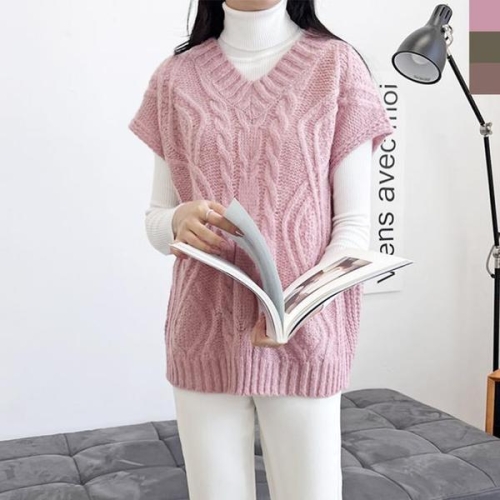 라일리 Rly 2L-UPP 1019 여자오버핏 꽈배기니트조끼 S13528359_이미지