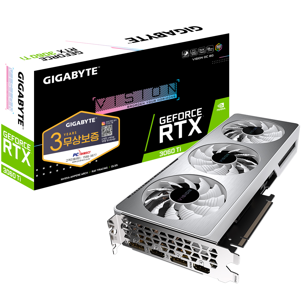 GIGABYTE 지포스 RTX 3060 Ti VISION OC D6 8GB 피씨디렉트_이미지