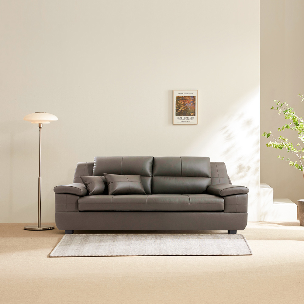 동서가구 테라 천연가죽 소파 3인용 (스툴별도)_이미지