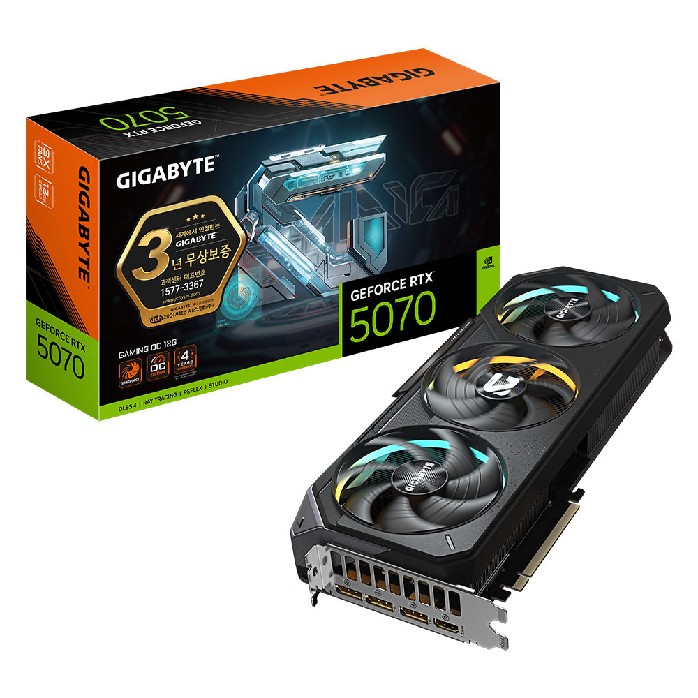 GIGABYTE ������ RTX 5070 GAMING OC D7 12GB ���̾���