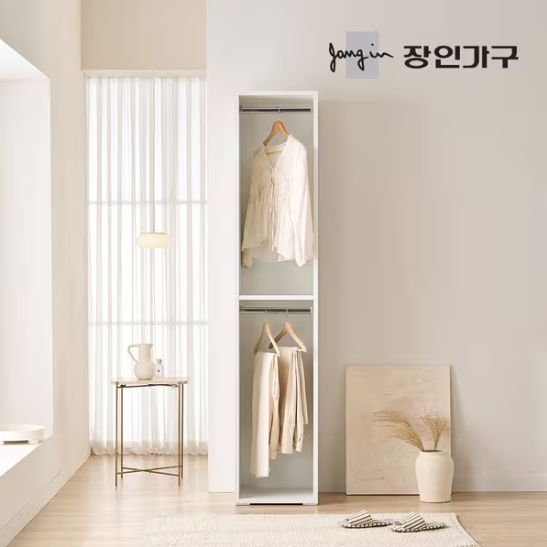 장인가구 클래드 드레스룸 시스템 2단 행거 옷장 400