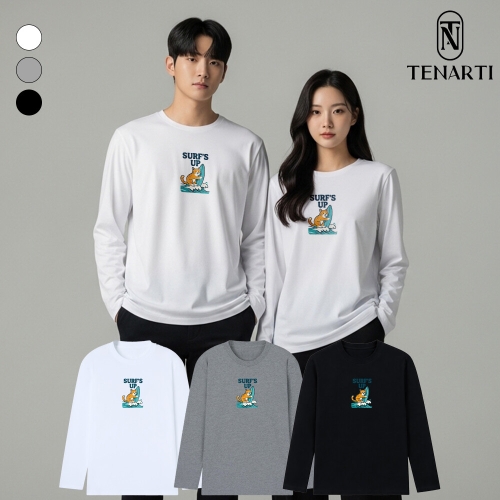 테너티 서핑업 베이직 30수 면티 남녀공용 라운드 긴팔 TNT138